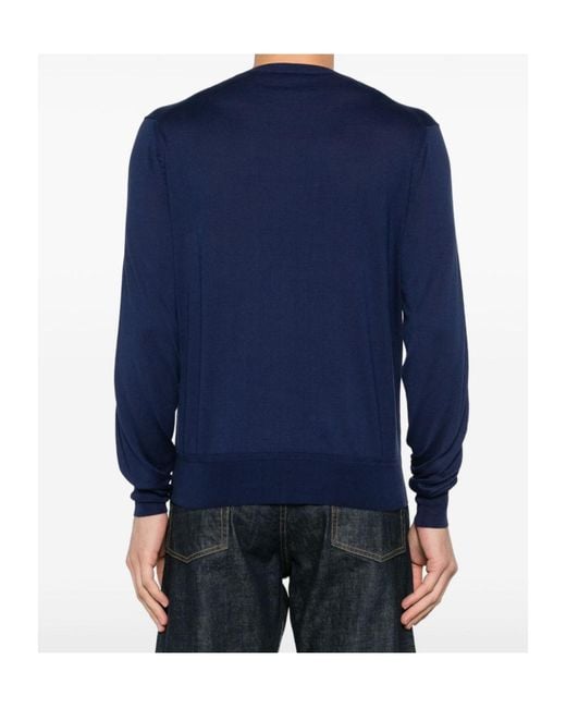 Tom Ford Blue Crew Neck Long-Sleeved Sweater for men