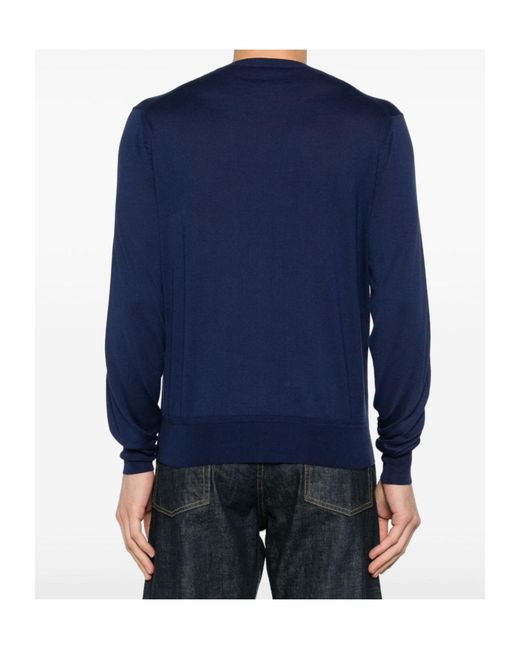 Tom Ford Blue Crew Neck Long-Sleeved Sweater for men