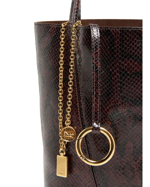Chloé Brown Chloé Spin Medium Tote Bag