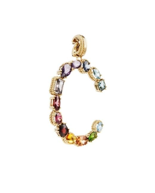 Dolce & Gabbana White 18Kt C Letter Gemstone Pendant