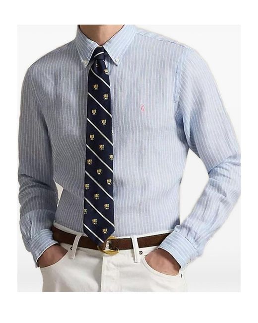 Polo Ralph Lauren Blue Striped Button-Down Shirt for men