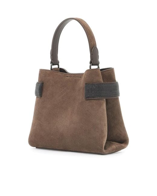 Brunello Cucinelli Brown Embellished Handbag