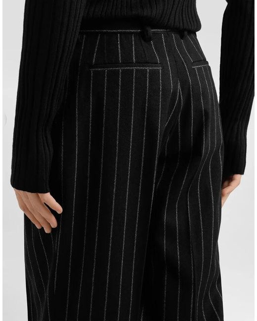 Dolce & Gabbana Black Striped Trousers for men