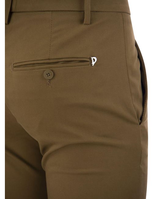 Dondup Green Straight Fit Slim Pants