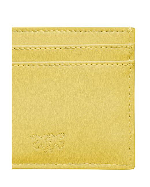 Pinko Yellow Leather Cardholder