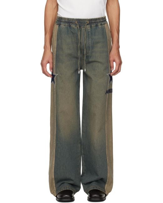 Amiri Gray Star-Detail Jeans for men