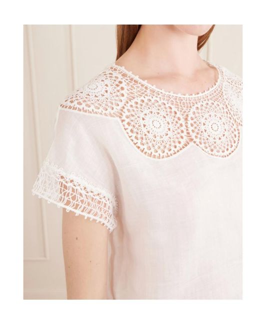 Nili Lotan White Hollow-Out Decorative Top