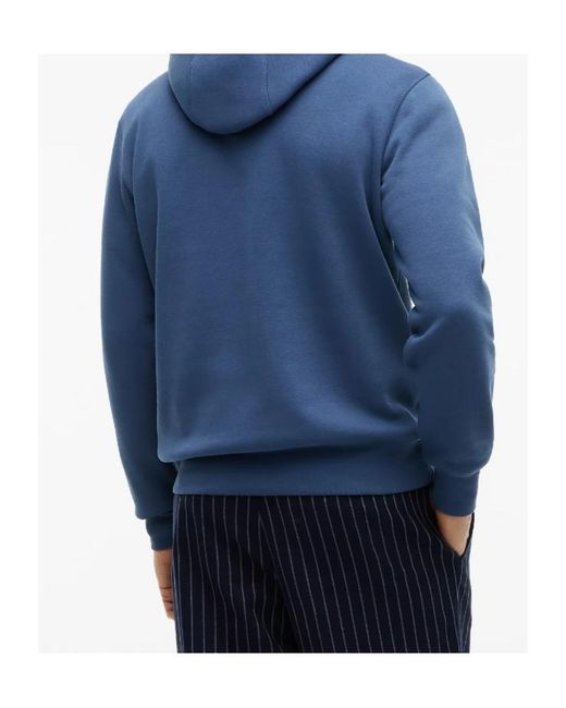 Tommy Hilfiger Blue Logo Fleece Drawstring Hoody for men