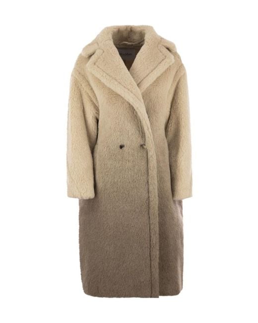 Max Mara Natural Gatto Gradient Double-Breasted Teddy Coat