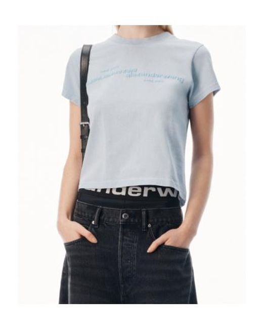 Alexander Wang White Mirrored Logo Crewneck T-Shirt