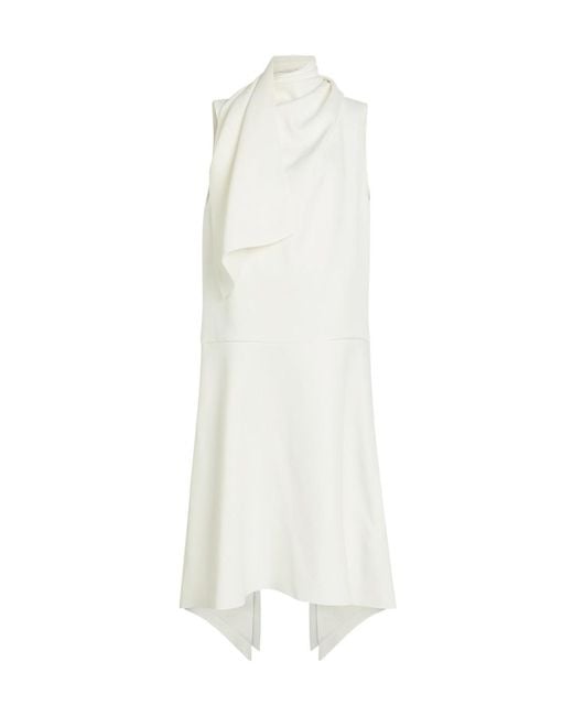 Khaite White Loell Draped Crepe De Chine Midi Dress