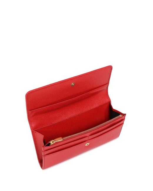 Dolce & Gabbana Red Logo Details Wallet