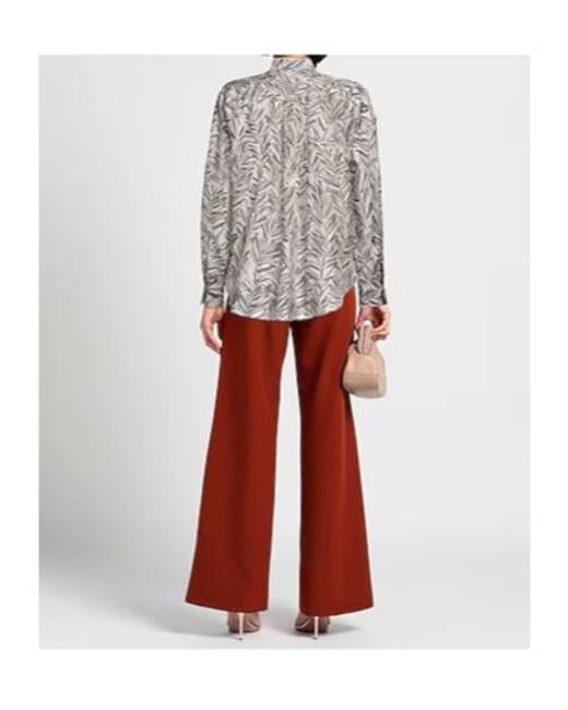 Brunello Cucinelli Gray Floral Shirts Blouses