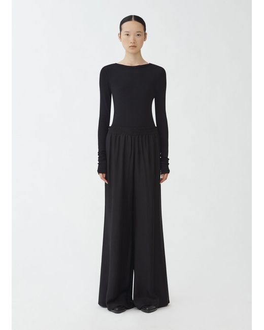 Fabiana Filippi Black Twill Wide-Leg Casual Pants