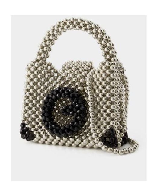 Germanier Black Beaded Clutch Bag