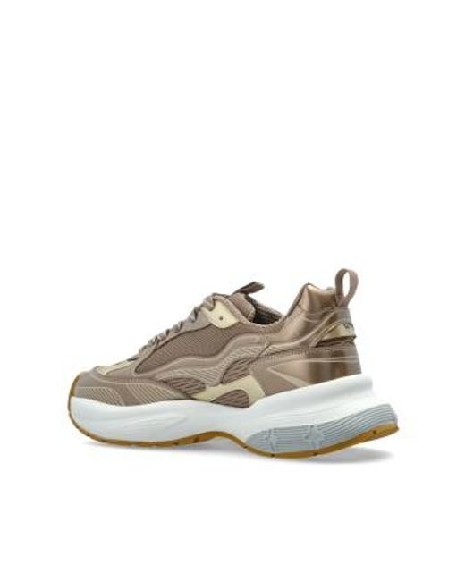 Emporio Armani Gray Logo Detailed Low-Top Sneakers