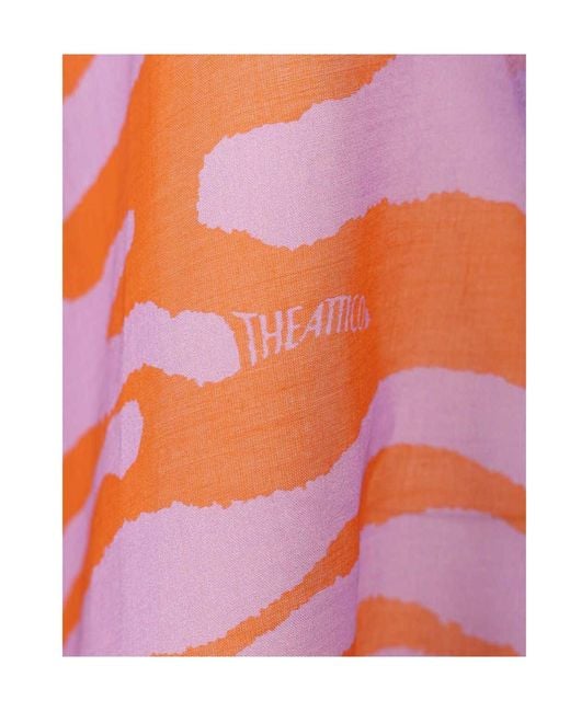 The Attico Pink The V-Neck Animal Print Top