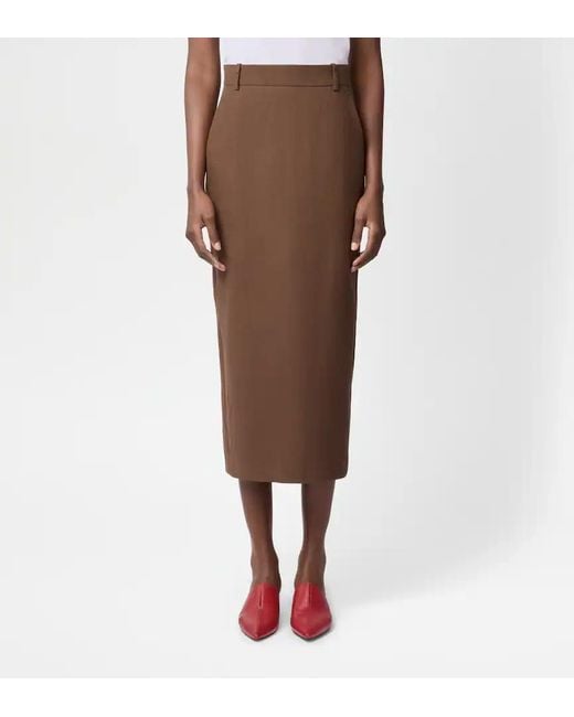 Tod's Brown Midi Skirt