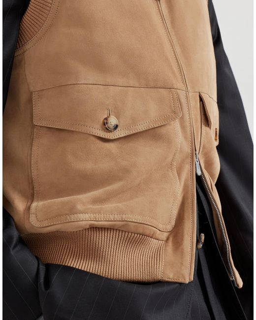 Brunello Cucinelli Natural Suede Padded Gilet for men