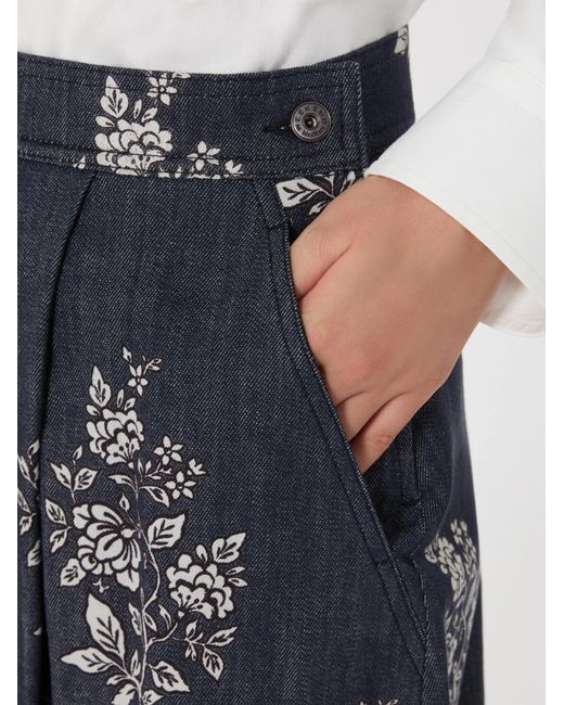 Weekend by Maxmara Gray Pleated Print Midi Skirt