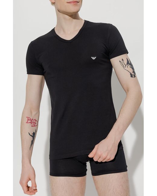 Emporio Armani Black T-Shirt 111512 Cc717 for men