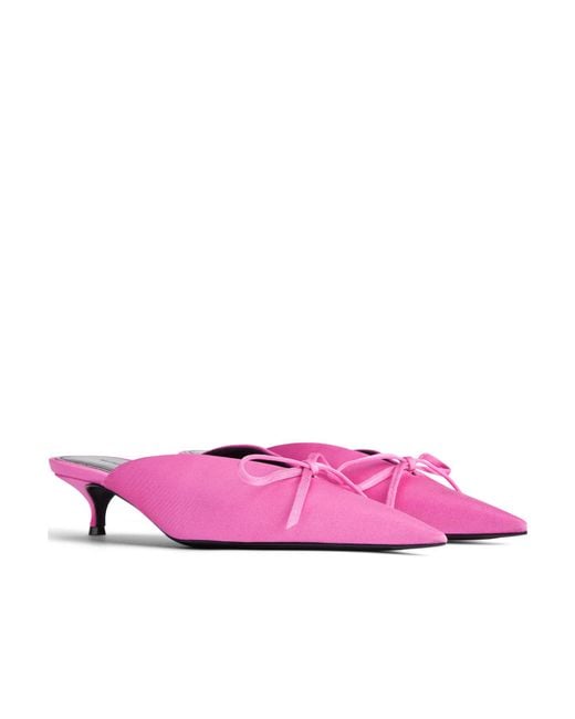 Balenciaga Pink Knife Bow Mules