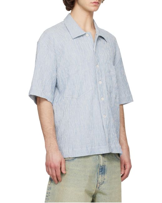 sunflower Blue Adam Striped Short-Sleeve Shirt for men