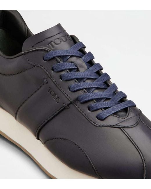 Tod's Blue Vintage Leather Sneakers for men
