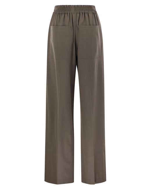 Brunello Cucinelli Gray Wide Leg Pants