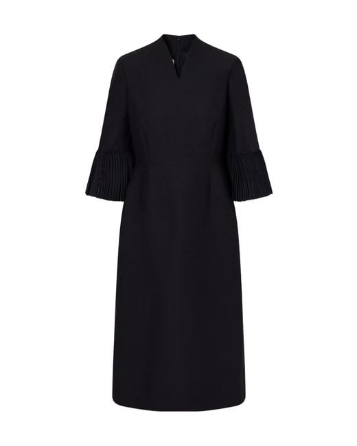 Valentino Black Blend Crepe Midi Dress