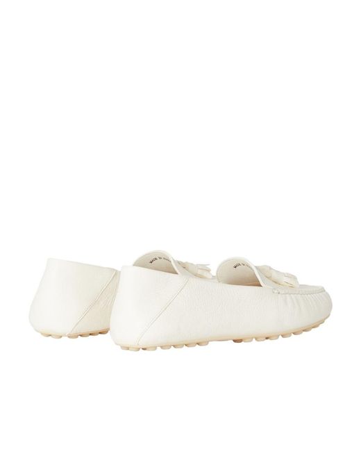 Loro Piana White Tassel-Detailed Round Toe Loafers