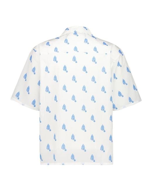 Marni Blue Printed Short-Sleeves Shirt for men