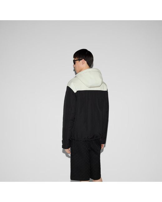 Gucci Black Technical Cotton Canvas Hooded Jacket for men