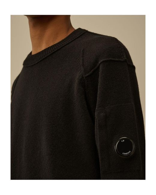 C P Company Black Lens Detailed Crewneck Jumper for men