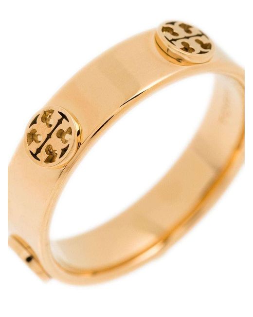 Tory Burch Metallic Multi-Logo Band Ring