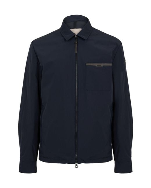 Moncler Blue Zip-Up Shirt Jacket for men
