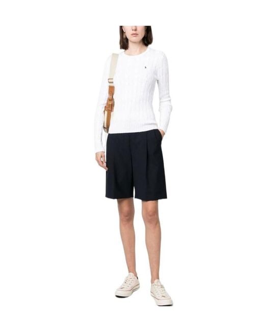 Polo Ralph Lauren White Pony Embroidered Crewneck Jumper