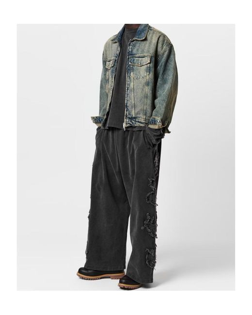 Acne Black Drawstring Wide-Leg Track Pants for men