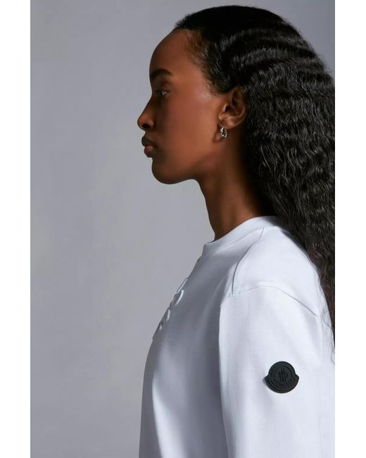 Moncler White Embossed Logo T-Shirt