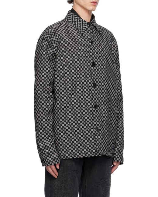 Balmain Gray Monogram Nylon Overshirt for men