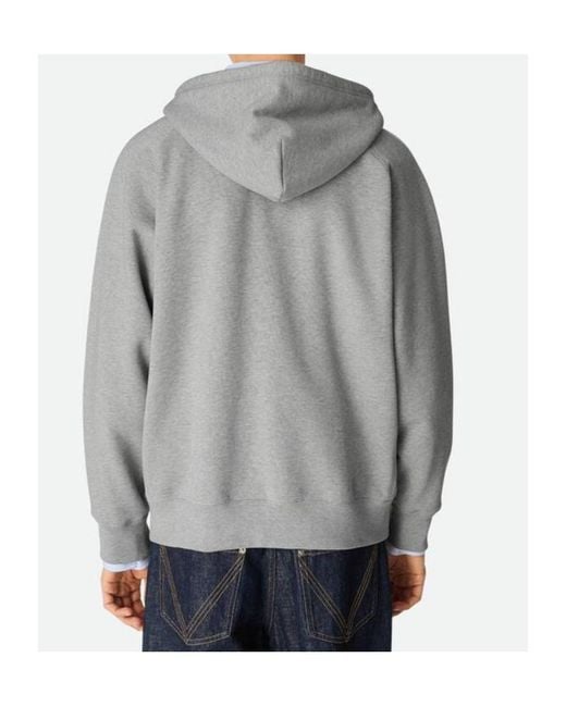 Bottega Veneta Gray Fleece Zip Hoodie for men