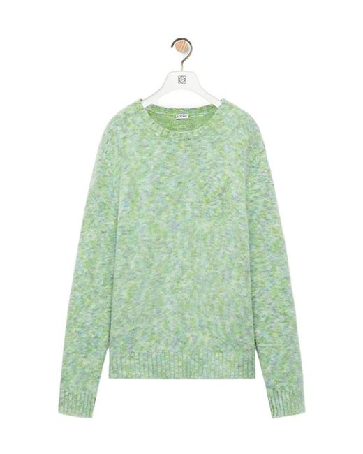 Loewe Green Long-Sleeved Crewneck Jumper for men