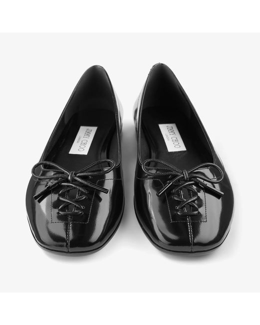 Jimmy Choo Black Scarlett Lace-Up Ballet Flats