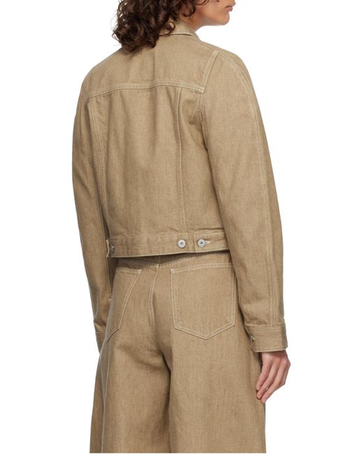 Jacquemus Natural Ovalo Cropped Denim Jacket