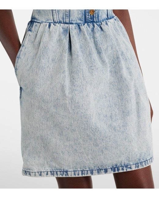 Patou Blue Halterneck Denim Minidress