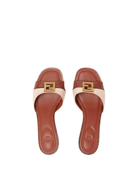 Fendi Pink And Ayers Medium-Heeled Sandals