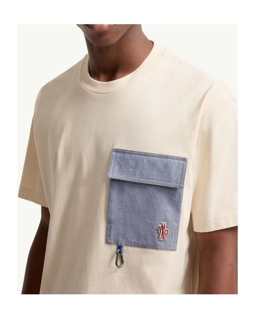 Moncler White Grenoble Logo Patch Crewneck T-Shirt for men