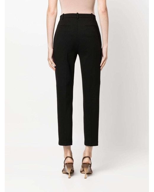 Pinko Black High Waist Tapered Leg Trousers