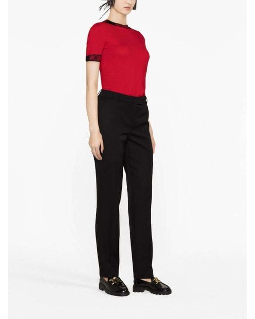 Moschino Black Virgin Wool Tailored Trousers