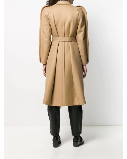 Givenchy Natural Single-Breasted Belted Coat